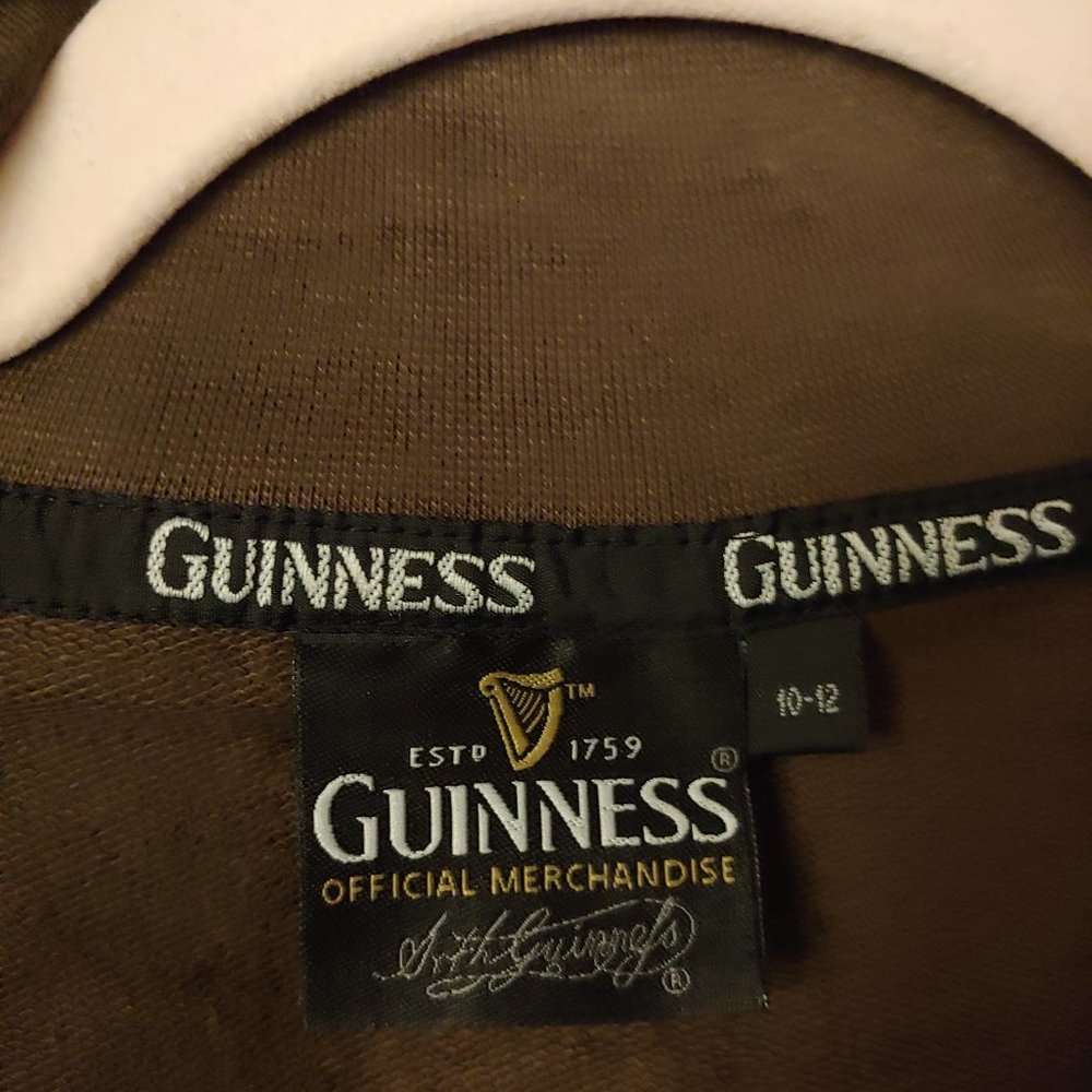 Official Guinness army green zip sweatshirt with mock turtleneck - Picture 7 of 8